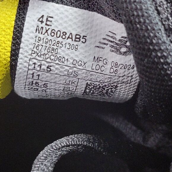 New Balance 608 Men's‎ 11.5 4E WIDE Black Work Shoes MX608AB5 Slip Resistant - Picture 11 of 11